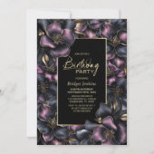 Stoffig Roze en Grijze Bloemen Elke Leeftijd Verja Kaart (Voorkant)