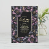 Stoffig Roze en Grijze Bloemen Elke Leeftijd Verja Kaart (Staand voorkant)