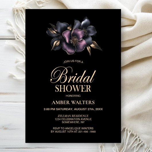 Stoffig Roze en Grijze Bloemen Vrijgezellenfeest Kaart