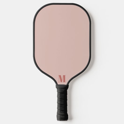 Stoffig Roze en Oud Roos Modern Monogram Pickleball Paddle (Voorkant)