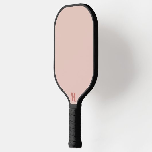 Stoffig Roze en Oud Roos Modern Monogram Pickleball Paddle (Links)