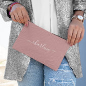 Stoffig Roze en Wit Elegante Naam Etui