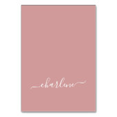 Stoffig Roze en Wit Elegante Naam Plaats Kaarten (Voorkant)