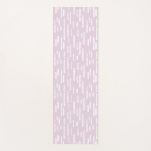 Stoffig Roze en Witte Inky Roundlines Patroon Yogamat (Voorkant)