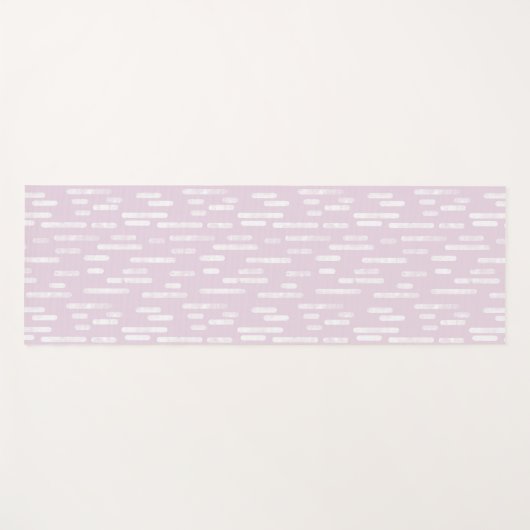 Stoffig Roze en Witte Inky Roundlines Patroon Yogamat (Voorkant (horizontaal))