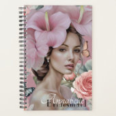 Stoffig Roze ETHERISCHE Floral Art Bruidsmeisje Planner (Voorkant)