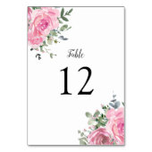 Stoffig Roze Eucalyptus Botanical Tafelnummer (Achterkant)