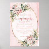 Stoffig roze eucalyptus onplugged ceremonierebord poster (Voorkant)