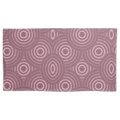 Stoffig roze geometrisch cirkelenpatroon kussensloop (Voorkant-Links)