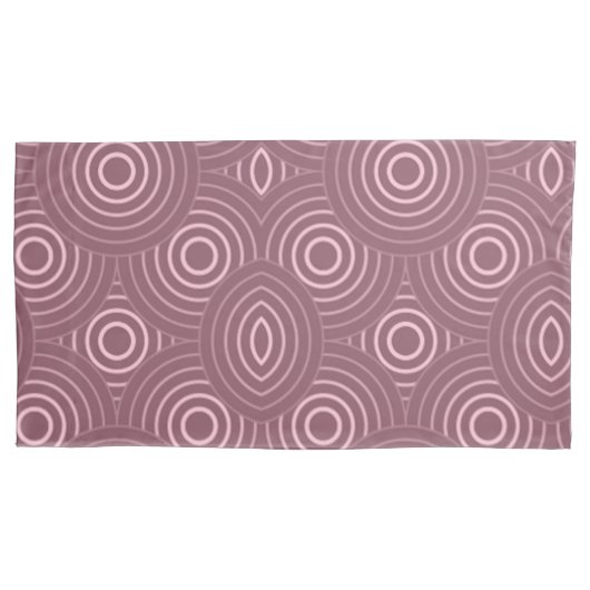 Stoffig roze geometrisch cirkelenpatroon kussensloop (Voorkant-Links)