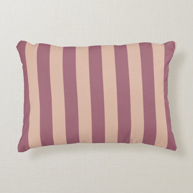 Stoffig Roze Gestreepte Accent Kussen (Voorkant)