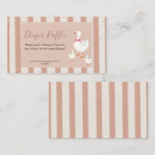 Stoffig Roze Gestreepte Kleine Gans Baby Luier Raf Informatiekaartje (Voorkant / Achterkant)