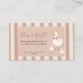 Stoffig Roze Gestreepte Kleine Gans Baby Luier Raf Informatiekaartje (Voorkant)