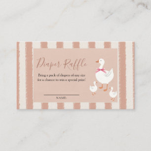 Stoffig Roze Gestreepte Kleine Gans Baby Luier Raf Informatiekaartje
