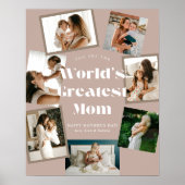 Stoffig roze geweldige moeder van de wereld 7 foto poster (Voorkant)