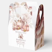 Stoffig Roze Gouden Bruids Thee Douche Aangepast Bedankdoosjes (Geopend)