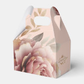 Stoffig Roze Gouden Bruids Theesalon Aangepast Bedankdoosjes (Achterkant)