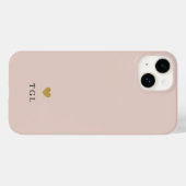 Stoffig Roze Gouden Hart Monogram Case-Mate iPhone Case (Achterkant (horizontaal))