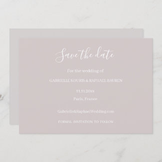 Stoffig Roze Grijs en Wit Save The Date Huwelijk Kaart
