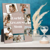 Stoffig Roze Grootste Moeder van de Wereld 7 Foto  Fotoplaat (Zijkant)