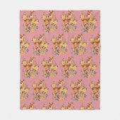 Stoffig Roze Hertenpatroon Modern Fleece Deken (Voorkant)