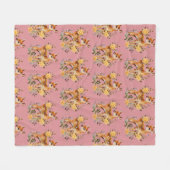 Stoffig Roze Hertenpatroon Modern Fleece Deken (Voorkant (Horizontaal))