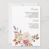 Stoffig Roze Ivoor Bloemen Alles in Een Huwelijk Kaart (Achterkant)