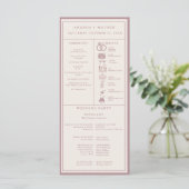 Stoffig Roze & Ivoor Trouw Infographic Programma (Staand voorkant)