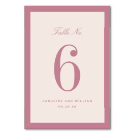 Stoffig Roze Klassieke Elegantie Trouwtafel Nummer Kaart