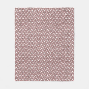 Stoffig roze kleine chevronpatroon fleece deken