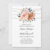 Stoffig Roze Koraal Blauw Botanische Lichten Bruil Kaart (Voorkant)