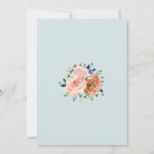 Stoffig Roze Koraal Blauw Botanische Lichten Bruil Kaart (Achterkant)