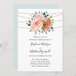 Stoffig Roze Koraal Blauw Botanische Lichten Bruil Kaart