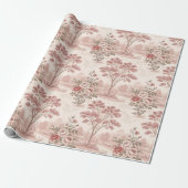 Stoffig Roze Landschap Franse Toile Inpakpapier (Uitgerold)