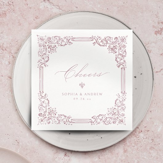 Stoffig Roze  Lijst Elegant Cheers Wedding Servet