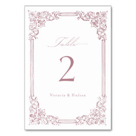 Stoffig Roze  Lijst Elegant Script Wedding Kaart