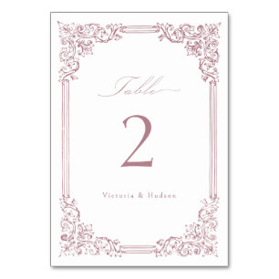 Stoffig Roze  Lijst Elegant Script Wedding Kaart