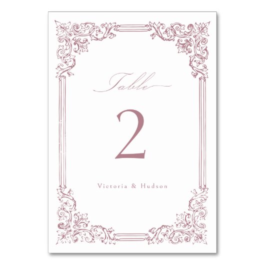 Stoffig Roze Lijst Elegant Script Wedding Kaart (Voorkant)