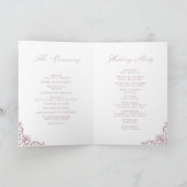 Stoffig Roze Lijst Elegant Script Wedding Programma (Binnen)
