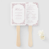 Stoffig Roze  Lijst Elegant Trouwprogramma Handwaaier (Voorkant en achterkant)