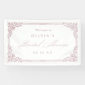 Stoffig Roze Lijst Elegant Vrijgezellenfeest Spandoek (Horizontaal)