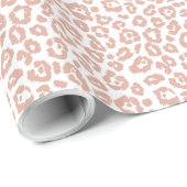 Stoffig Roze Luipaardprintpatroon Cadeaupapier (Rol Hoek)