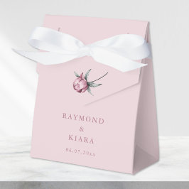 Stoffig Roze Mauve Peony Minimal Wedding Bedankdoosjes