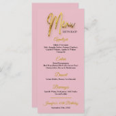 Stoffig Roze Menu - 3d Gold Tex Minimalistisch Ont (Voorkant / Achterkant)