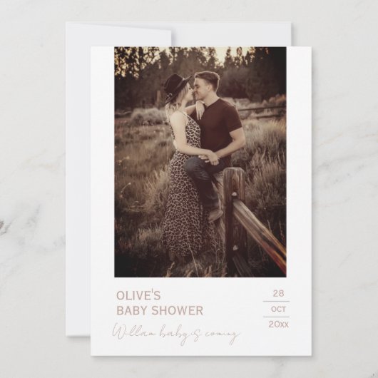 Stoffig Roze Minimaal Landelijk Uitnodiging voor h (Achterkant)