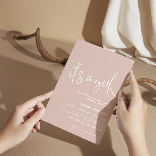 Stoffig Roze Minimaal Landelijk Uitnodiging voor h