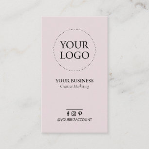 Stoffig Roze Minimaal Logo Zakelijk Sociaal Media Visitekaartje