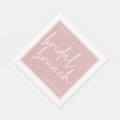 Stoffig Roze Minimalistisch Script Bruids Brunch Servet (Hoek)
