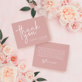 Stoffig Roze Minimalistisch Script Bruidsdouche Pl Bedankkaart
