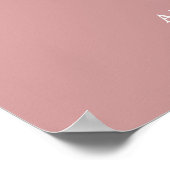 Stoffig Roze Minimalistisch Script Trouw Welkom Bo Poster (Hoek)
